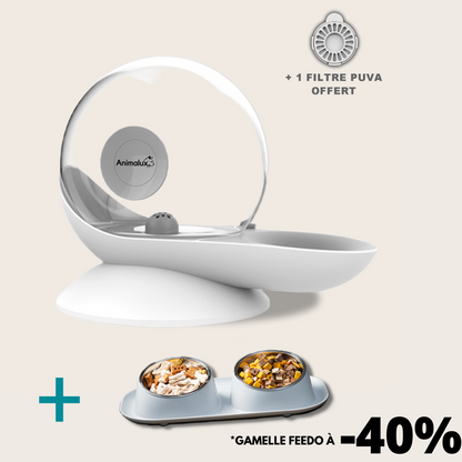 Fontaine a Eau Chat Aquafons Gris Animalux #couleur_gris-perl