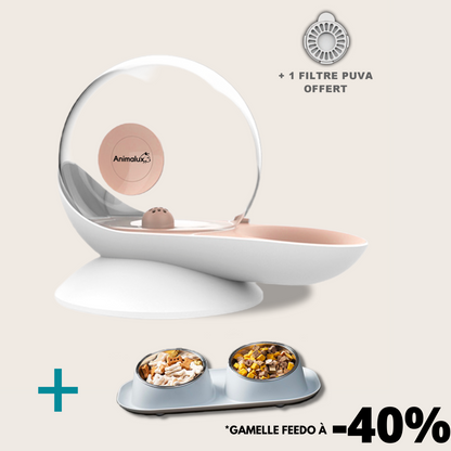 Fontaine a Eau Chat Aquafons Rose Animalux #couleur_rose-saumo